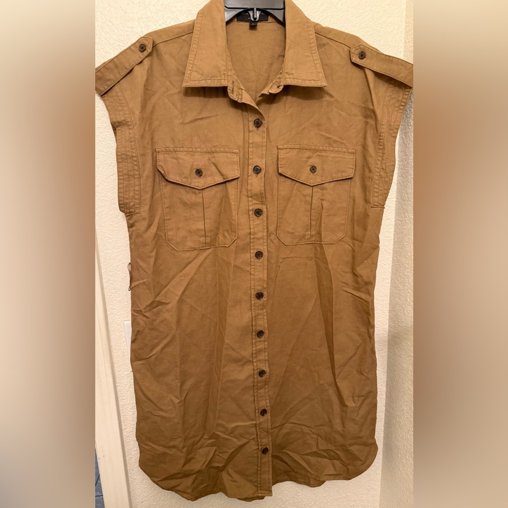 Banana Republic Tan Linen Blend Top